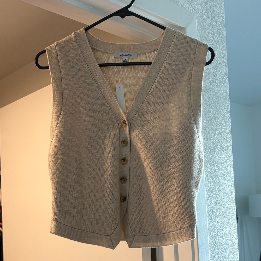 Madewell Cream Knit Vest (New with tags)